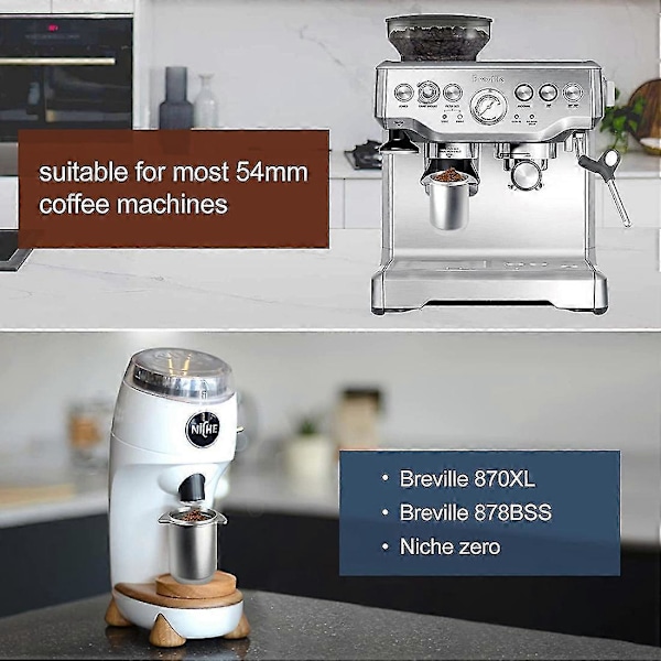 Doseringstratt 54mm, Kaffepulverplockare Aluminium Metall Kaffetillbehör Binaural Hands Free För Användning (haoyi