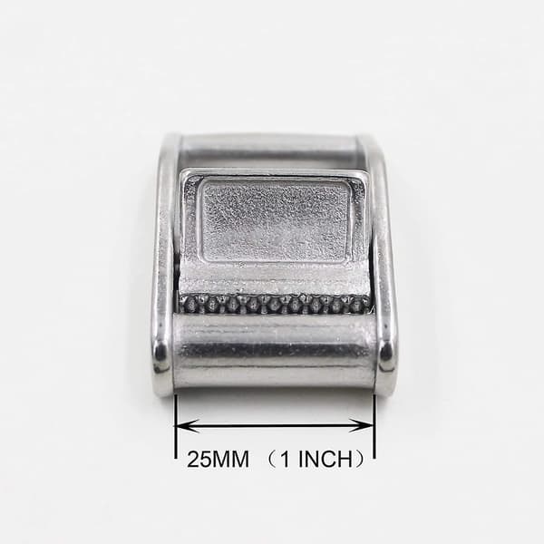 Rustfrit stål 316 Cam Flap Spænder Tryk Cam Spænder Surringsspænde til 25 mm webbingrem (2 stk) - Ingen webbing