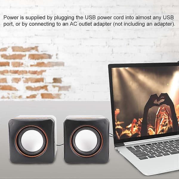 Computerhøjttalere Mini Cube USB-højttaler Stereo 3,5 mm Jack Kablet Multimediehøjttaler Computerhøjttaler Til PC Skærm Desktop Laptop PC Computer Gaming