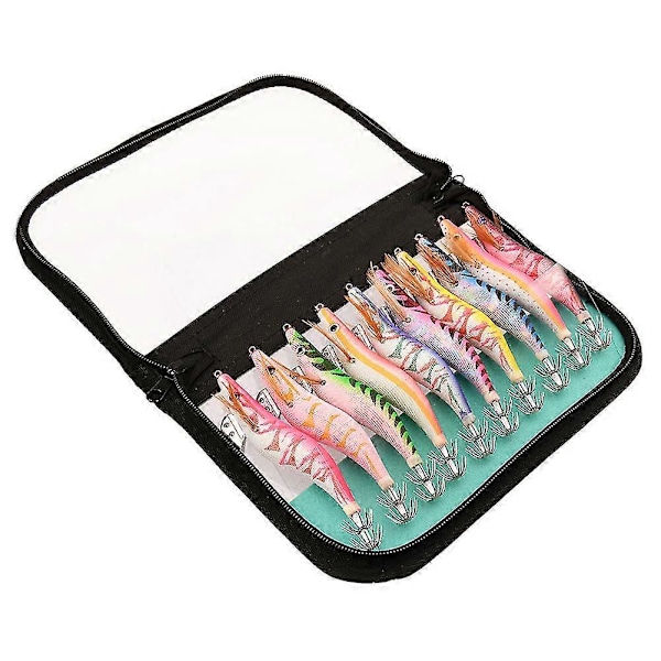 10 st 13,5 cm 21,5 g Fiskedrag Set Bläckfiskjiggar 3,5 Krok Träkräfta Konstgjorda Beten Träkräfta