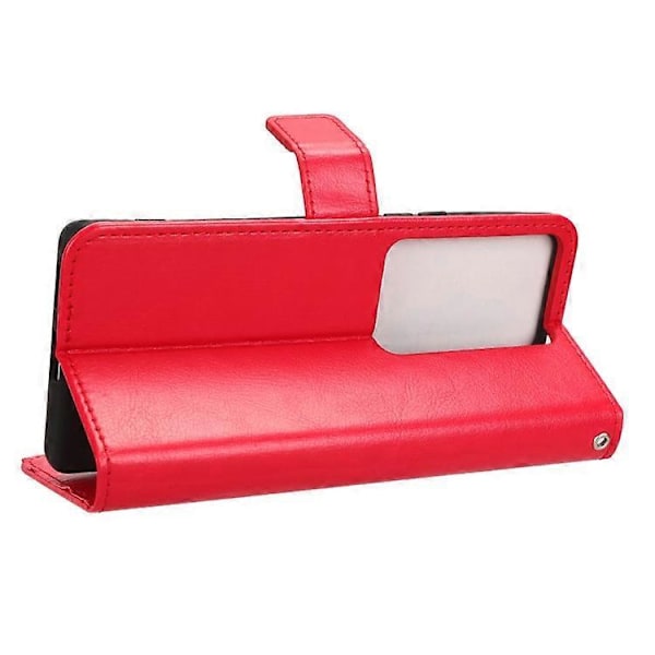 Kompatibel med vivo S17 / S17 Pro Magnetisk Lukking Lommebok Telefonveske Crazy Horse Tekstur Lær Stativ Flip Cover Red