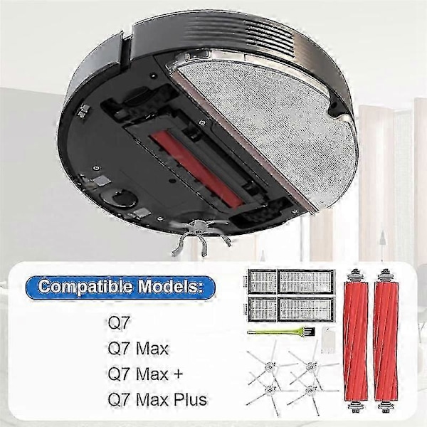 Til Roborock Q7 Max Plus / Q7 Max / Q7 / Q7 Plus, børstesæt filtre