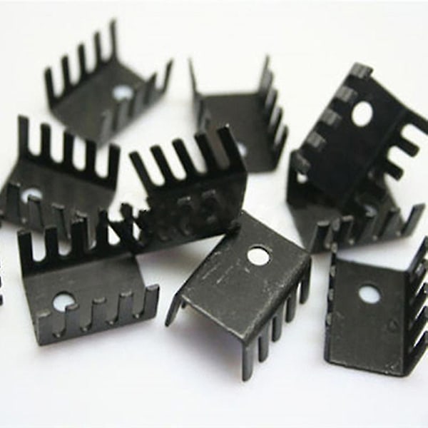 100 stk 19 X 15 X 10mm Aluminiumlegering Kjøleribbe for TO-220 Transistor Q