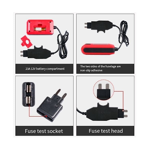 12V 0,01A-19,99A Automotive Strömdetektor Säkring Amperemeter Läckagetestare Fordonsfeldetektering Diagnostiskt Verktyg