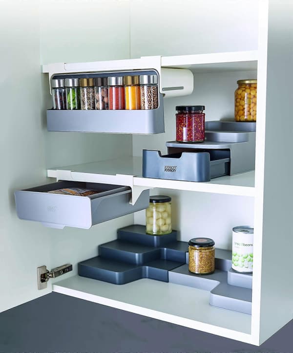 Cupboardstore Skåp, Köksförvaring Under Hylla Kryddställ, Organizer Grå