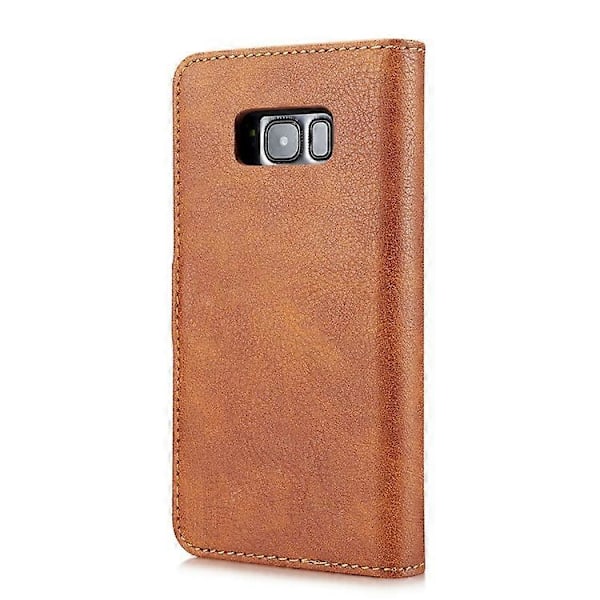 DG.MING Yhteensopiva Samsung Galaxy S8 Plus G955 Irrotettava 2 in 1 Naarmuuntumaton Halkaistu Nahkalompakko Puhelinkotelo Brown