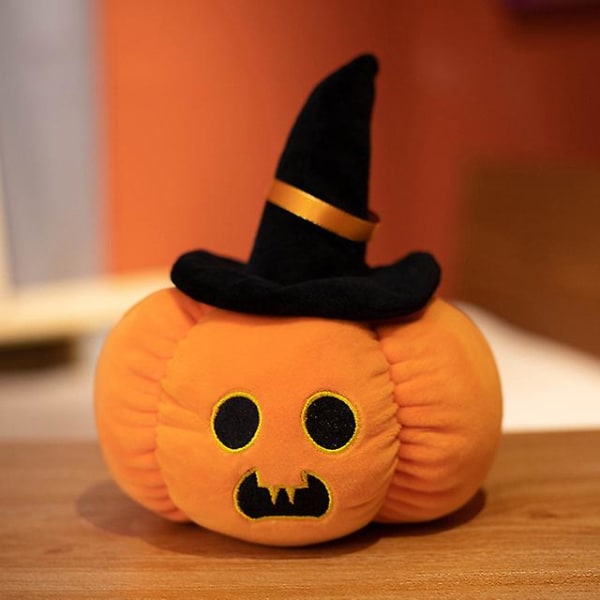 Jwl-hot Rea Simulering Pumpa Jul Halloween Presentleksaker Plyschkudde Plyschkudde Docka Mini Pumpaleksak för barn Heminredning black hat dot 35cm