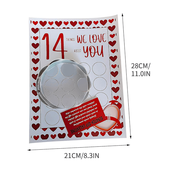 Sesongbasert og høytidsdekorasjon Valentine Skrapelodd Print Valentinsdag Skrap Jeg Elsker Deg 14 Ting Alternativer Egendefinert DIY Gave Skrapelodd 2 stk Q