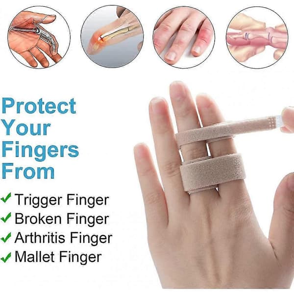 12 stk. finger tape til fastklemte, hævede, dislokerede fingerled, fingerskinner VBV