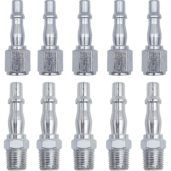 10 stk. Luftkompressor Slangefittings, 1/4 tomme Luftledningsstik, Luftkobling og Stiksæt Koblinger Stik Han Hun