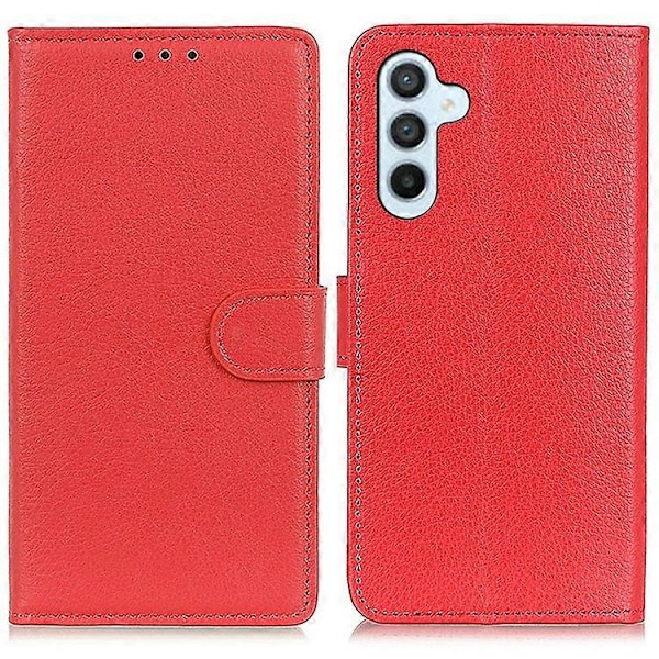 Kompatibelt Plånboksfodral för Samsung Galaxy A26 5G PU Läder Telefonskal Litchi Textur Red