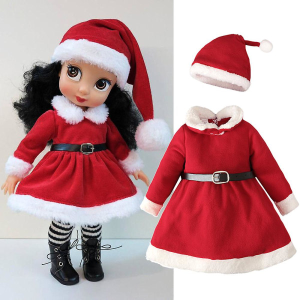 Jul Toddler Baby Fru Claus Dräkt Barn Långärmad Klänning Tomtehatt Set Julfest Fancy Dress Up Outfits 3-4 Years