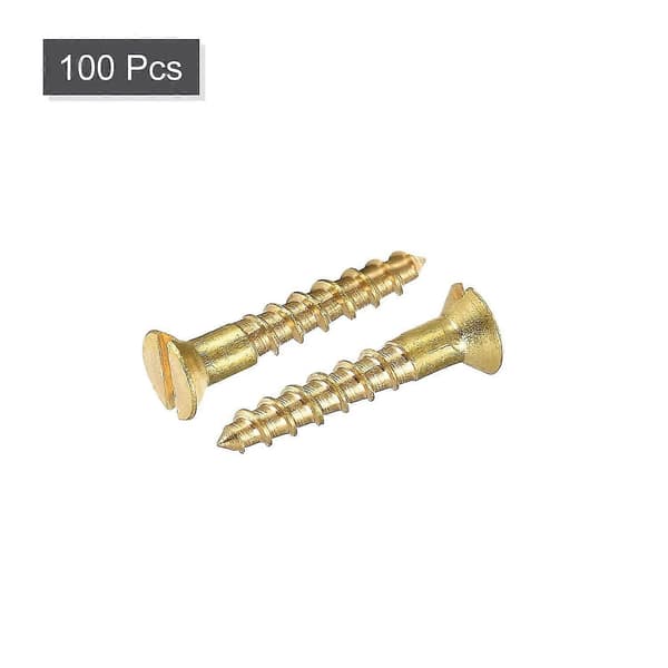 100 stk. M2 X 12mm Flat Head Slotted Messing Treskruer