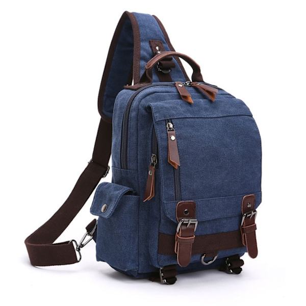 ny liten canvas ryggsäck män Reseryggsäck Multifunktionell axelväska för kvinnor Laptop ryggsäck Skolväskor Dam Daypack navy 1