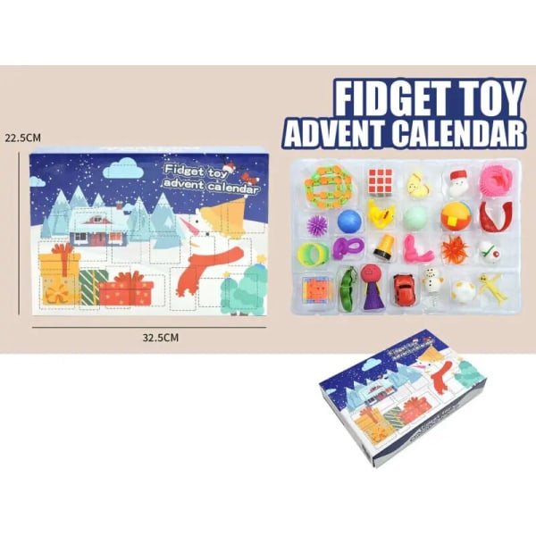 Fidget Kalender Adventsleksak Julleksaker Julnedräkningskalender Gör-det-själv-berlock Armbandstillverkningssats Present-känselleksak för barn A05