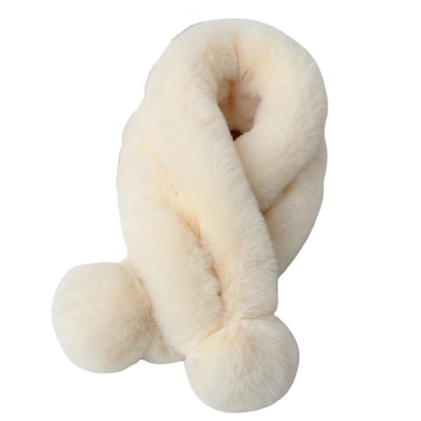 Naisten pehmohuivi Stole Wrap Huivit Furry Winter Neck Warmer Warm Beige