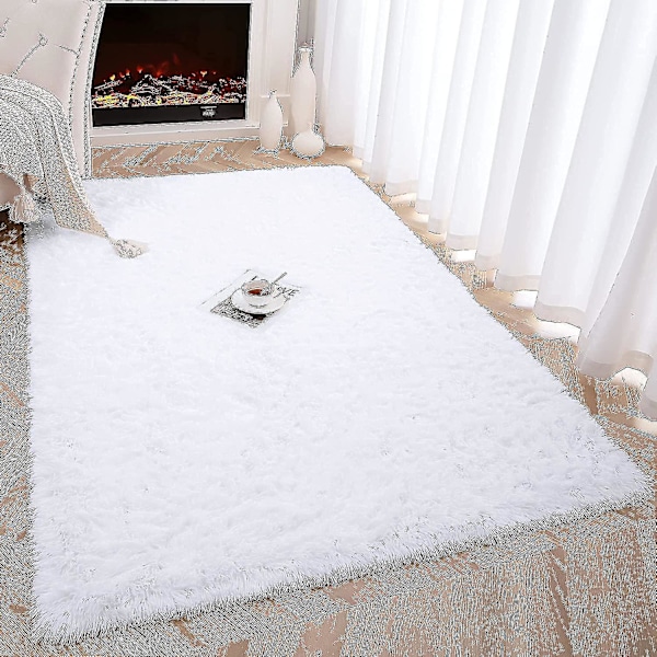 Knfe Soft Fluffy Area Mattor För Sovrum Barnrum Plysch Shaggy Nursery Matta Furry Throw Mattor För Pojkar Gi-3,3 * 4 Fot-vit