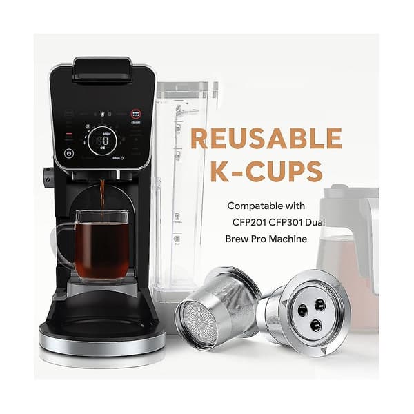 Til Ninja Cfp201 Cfp301 Kaffemaskine Tre-huls K Kop Cirkulation Rustfri Stål Kaffekapsel
