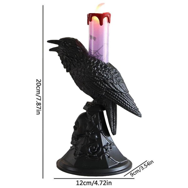 Crow Light Kynttilänjalka Linnut Valokoriste Pöytälamppu Led-polttimo Halloween Raven Light Crow Pöytälamput Crow Light Decor Vintage Lights orange