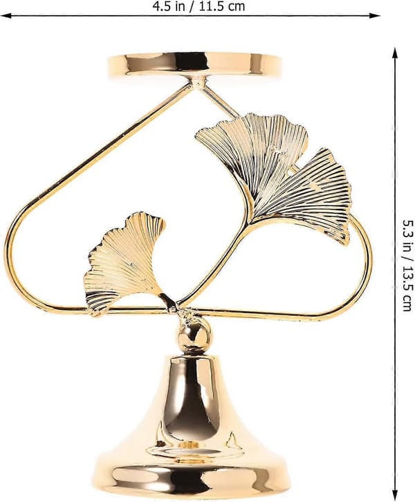 gull lysestaker for søylelys ginkgoblader