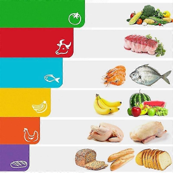 6 st Halkfria Rektangulära Fisk Frukt Kyckling Skärbrädor Köksredskap-ZZY