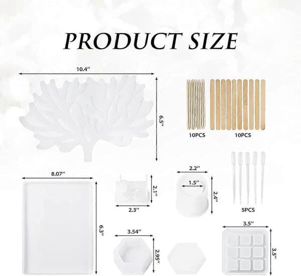 Silikone Resinforme Epoxyforme 32 stk. Hjorte Makeup Smykker Display Bakke Forme Sæt til DIY
