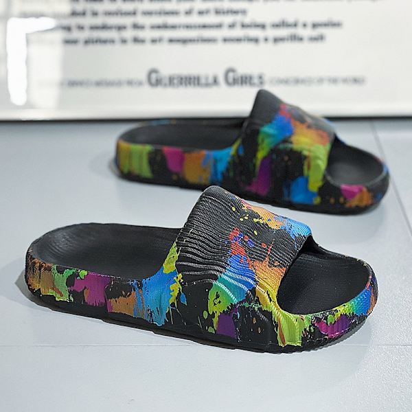 Tofflor herr ytterkläder sommar sport kokos stepping bajs känsla halkfri mjuk sula flipflops utomhus strand tjock sula sandal 2025green 35-36