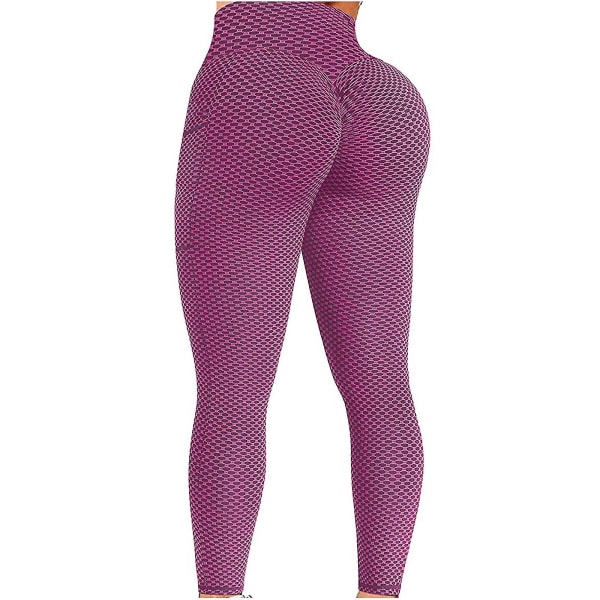 Tflycq Womens Stretch Yoga Leggings Fitness Löpgym Sport Full Längd Active Pants Pink L