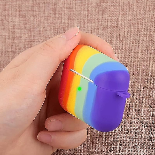 Rainbow - Beskyttende etui kompatibelt med Airpods 3 [rainbow silikone etui] [med snap-on stødsikker].