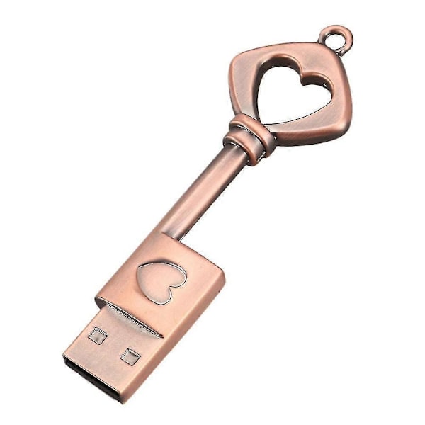 10x USB 2.0 Metall USB-minne Ren Koppar Hjärta USB-flashminne Nyckel (koppar, 8GB)-Excellence
