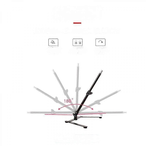 Overhead Ramme + 26cm Ringlys + Robotarm + Mobiltelefon Skrivebordsbrakett Lazy Overhead Shooting Brakett Fyllelys