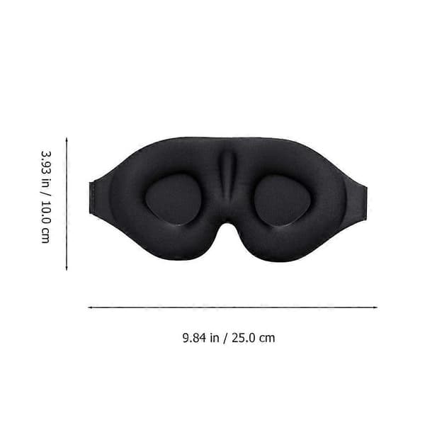Sovemaske Blød Komfortabel Blindfold Memory Sponge Sort 25X10X3cm 1 Sæt