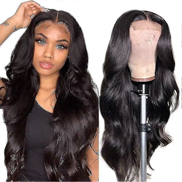 Body Wave Lace Front Peruk Äkta Hår Förplockad Blekt Knut Med Babyhår Limfri Naturlig Färg