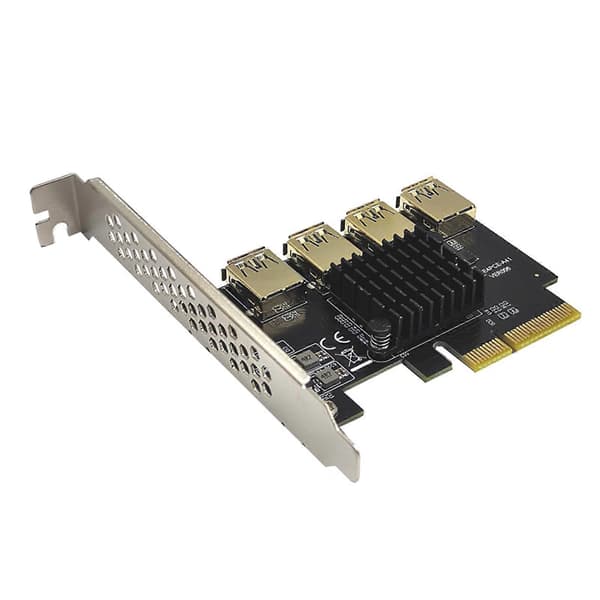 PCIE 1 til 4 PCI-Express grafikkortadapter Pcie 4X til USB3.0 16X multiplikator