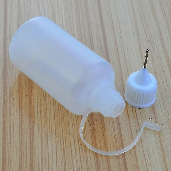 10 st 30 ml plastflaskor med klämbar spetsapplikator, påfyllningsbara droppflaskor med nålspetslock
