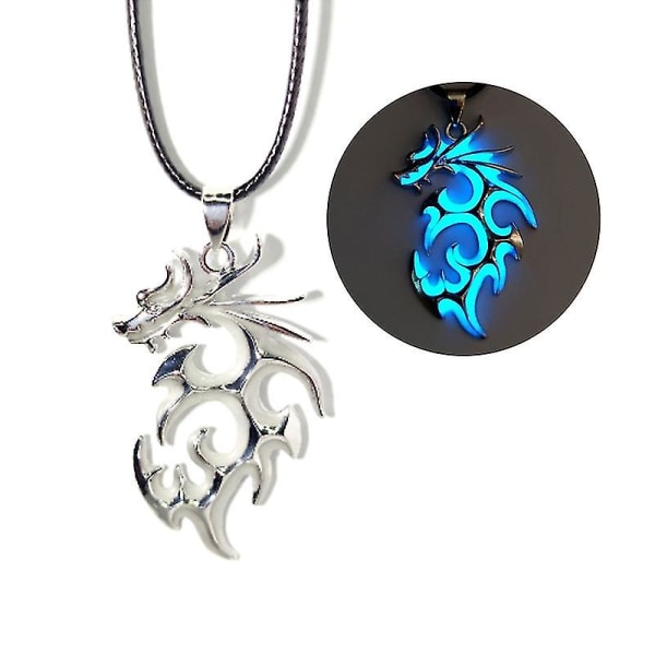 Magic Dragon -kaulakoru miehille Naisten hehkuva liekkilohikäärmeriipus