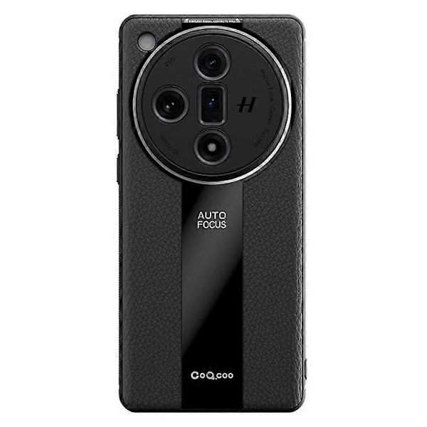 Q.COO Kompatibel Med Oppo Find X7 5G Cover PU Læder+TPU+Akryl Anti-ridse Mobiltelefon Cover Black