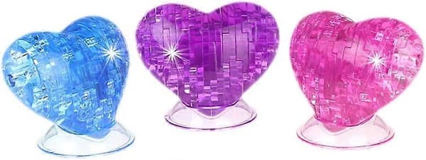 3D Krystallpuslespill Hjerte for Valentinsdagsgave / 3 stk