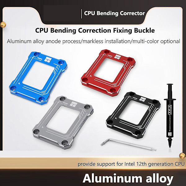 Lga1700-bcf 12. CPU Bøjningskorrektionsramme CPU Fast Bagplade Cnc Aluminium Anti-bøjning Med Tf7 Termisk Pasta (grå)