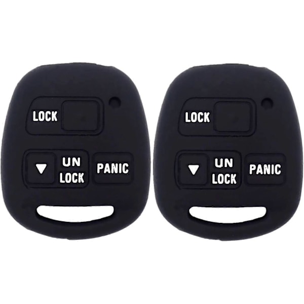 til Lexus Es300 Gs300 Gs400 Gs430 Gx470 Is300 Ls400 Ls430 Land Cruiser FJ Cruiser 2 stk. Sort Silikone Smart Nøgle Etui Cover Taske