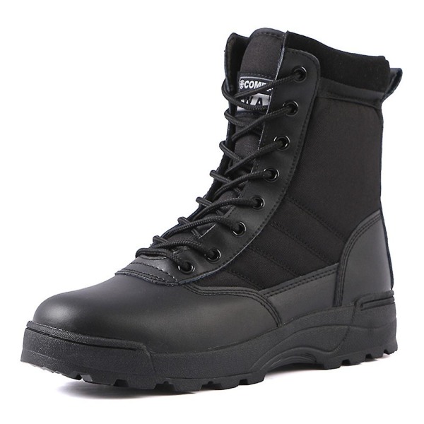 Taistelukengät Tactical Boots Mustat korkeavartiset ulkoilusaappaat potkua estävät törmäyksenesto vaellussaappaat miehille naisille 43