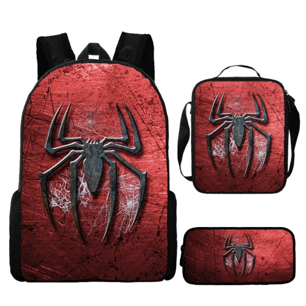 Set med 3 Disney Spiderman Ryggsäck Barn Ryggsäck Printed skolväska Present F style