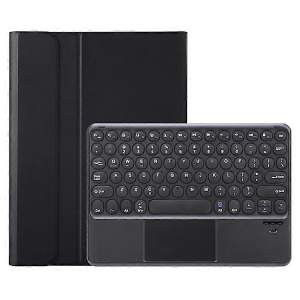 YT098B-A Yhteensopiva iPad Air (2020) / (2022) Pyöreät näppäimet Langaton Bluetooth-näppäimistö kosketuslevyllä, ihoa myötäilevä iskunkestävä jalusta Black