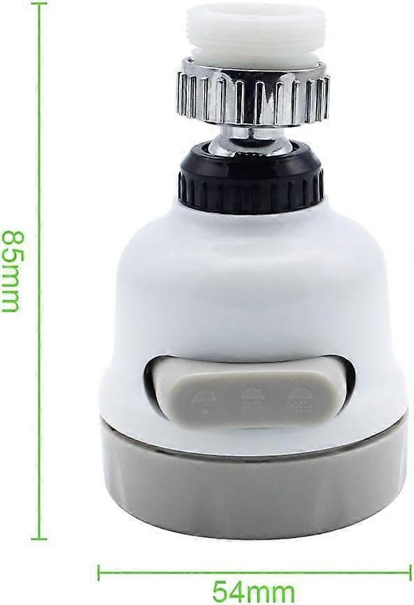 Sæt med 2 vandhaneluftere, ABS/rustfrit stål, 360° drejelig, hvid