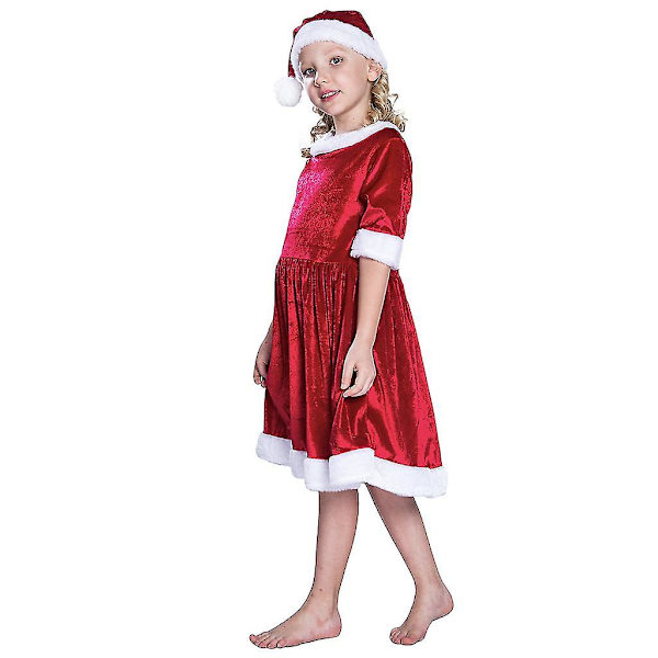 Liten flicka Liten Röd Julklänning Festlig Outfit Hög kvalitet M
