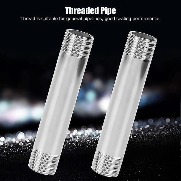 98mm hann-gjenget rørfittings i rustfritt stål (2 stk) (størrelse: 3/4\"bsp)