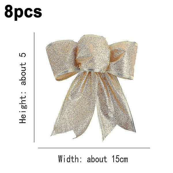 8 st Glitter Julkrans Rosett Julgransprydnader Rosetter För Julfest Dekor bd