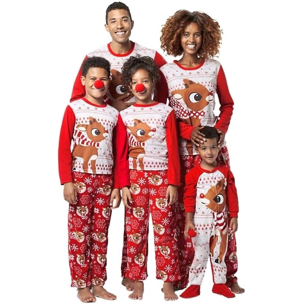 Jul Familj Matchande Pyjamas Set Älg Print Jul Pyjamas Hem Kläder Baby 6-12 Months