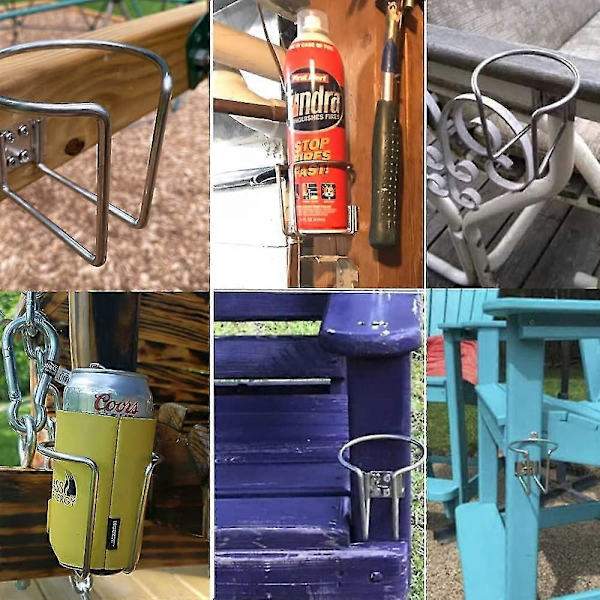 2-pack bilmuggshållare i rostfritt stål, maritim ringdryckeshållare