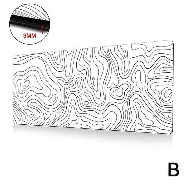 Topografisk hvid gaming musemåtte med perfekt glat bred stor lang white/300*800*3mm